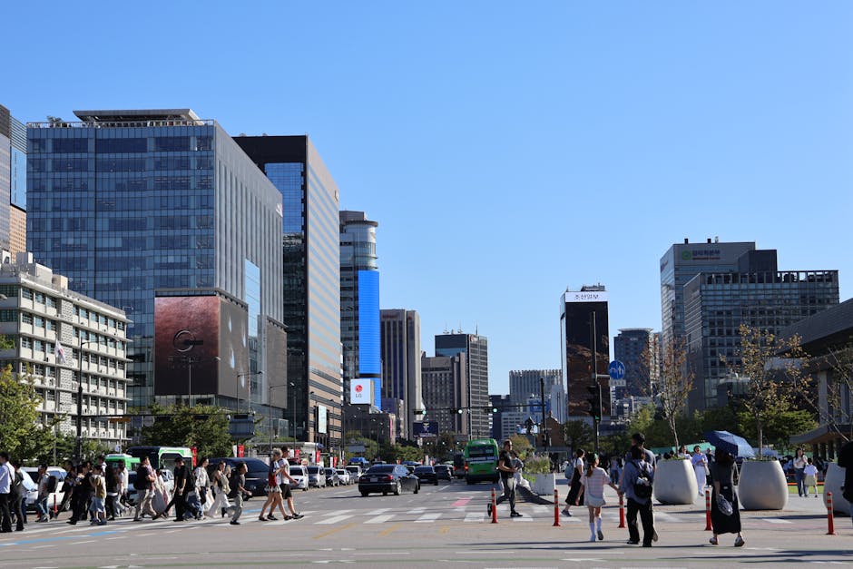 Seoul Gwanghwamun Square crowd
