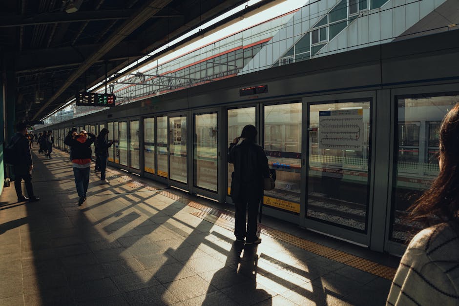 Two different Korean high-speed trains at a station